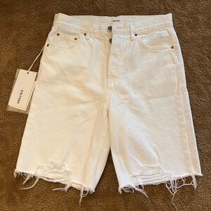 GRLFRND White Denim Shorts